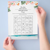 Vind De Gast Bruidsfeest Bingo Strand Thema Flyer (Hand)