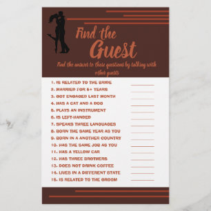 Vind de gast, de Kaart van het Spel van het Vrijge