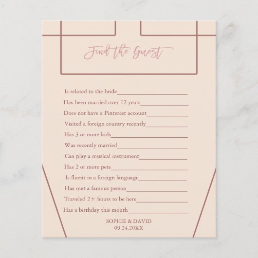 Vind de gast die ik spy Ivory Peach Wedding Game Flyer (Voorkant)