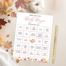 Vind de gast Herfst Baby shower bingo spel Kaart