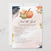 Vind de gast Herfst Pompoen Baby Shower Spelkaart Kaart (Voorkant)