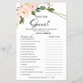 Vind De Gast Spel Bloem Bruiloft Feest Flyer (Voorkant)
