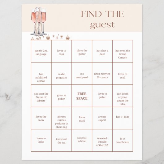 Vind de Gast Vrijgezellenfeest Game Flyer (Voorkant)