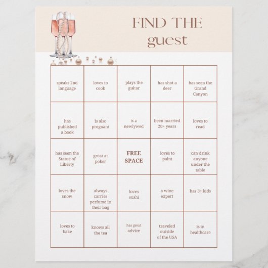 Vind de Gast Vrijgezellenfeest Game Flyer (Voorkant)