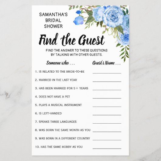 Vind de gastendouche in het engels spaanse spelkaa flyer (Voorkant)