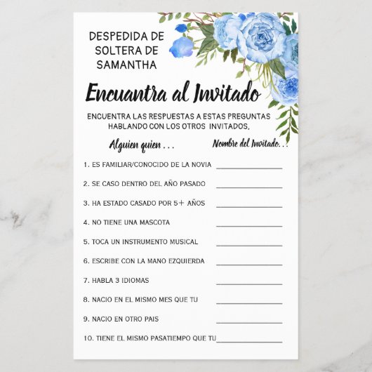 Vind de gastendouche in het engels spaanse spelkaa flyer (Achterkant)