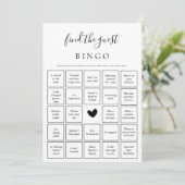 Vind de Guest Bingo Game Vrijgezellenfeest Kaart (Staand voorkant)