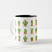 Vind de Impawster, cat en cacti Funny design mok (Voorkant links)