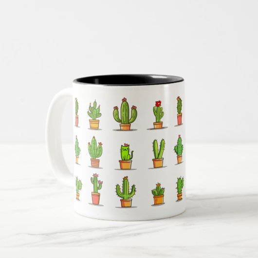 Vind de Impawster, cat en cacti Funny design mok (Voorkant links)
