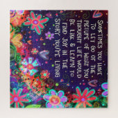 Vind de Joy Modern Quote Floral Inspirvity Fun Legpuzzel (Horizontaal)