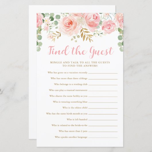 Vind de Kaart van het Spel van het Baby shower van (Voorkant / Achterkant)