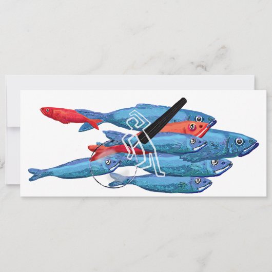 Vind de rode haringen misdaad mystery party kaart (Voorkant)