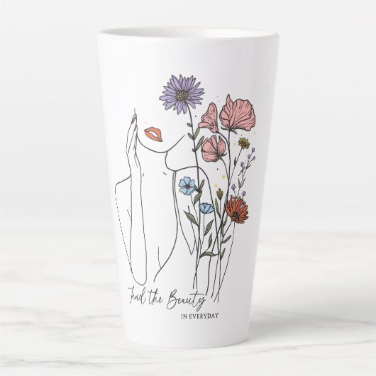 Vind de schoonheid in alledaagse Inspirerend quote Latte Mok (Voorkant)