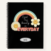 VIND DE SCHOONHEID IN ALLEDAAGSE QUOTE RETRO STIJL NOTITIEBOEK (Voorkant)