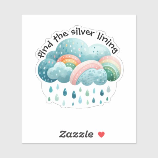 Vind de Silver Lining Rainbow Sticker (Vel)