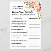 Vind de tweetalige spelkaart van het gastbaby show flyer (Achterkant)