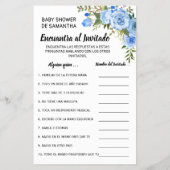 Vind de tweetalige spelkaart van het gastbaby show flyer (Achterkant)