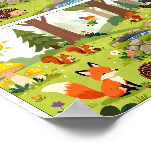 Vind de Verschillen Uitdaging – Kinderen Leren Poster (Hoek)
