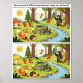 Vind de Verschillen Uitdaging – Kinderen Leren Poster (Voorkant)