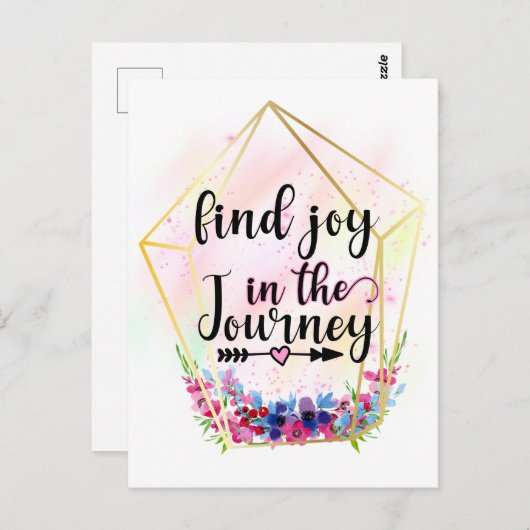 Vind de vreugde in de reis briefkaart (Voorkant / Achterkant)