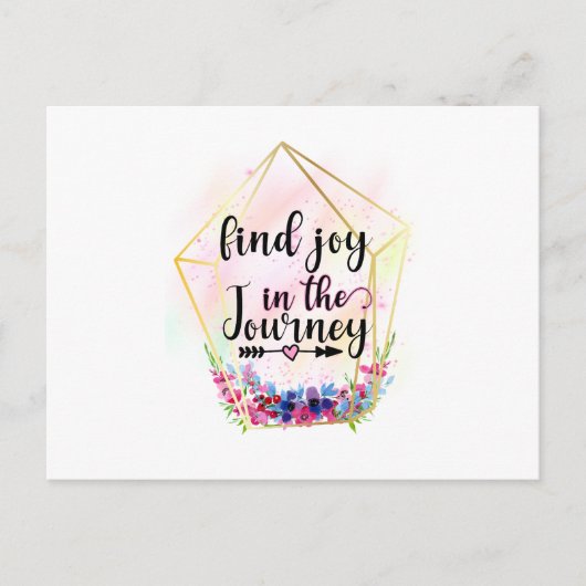 Vind de vreugde in de reis briefkaart (Voorkant)