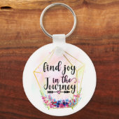 Vind de vreugde in de reis sleutelhanger (Voorkant)