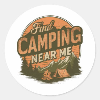 Vind een camping bij mij in de buurt – Outdoor Adv Ronde Sticker