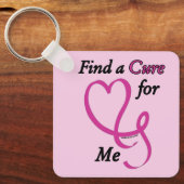 Vind een geneesmiddel/Hart/Mij...Borstkanker Sleutelhanger (Voorkant)
