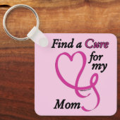 Vind een geneesmiddel/Hart/Moeder...Borstkanker Sleutelhanger (Voorkant)