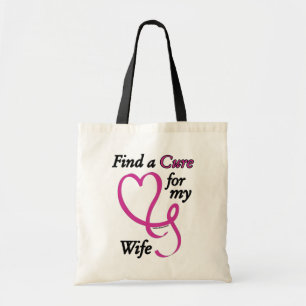 Vind een geneesmiddel/hart/vrouw...Borstkanker Tote Bag