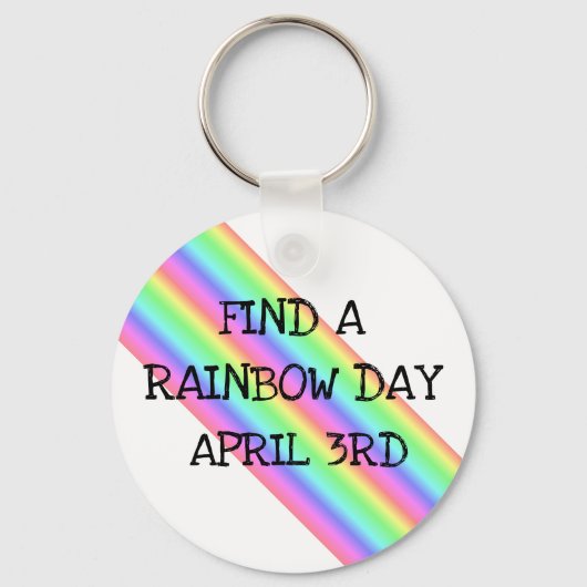 Vind een regenboogdag op 3 april Sleutelhanger (Voorkant)