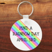 Vind een regenboogdag op 3 april Sleutelhanger (Voorkant)