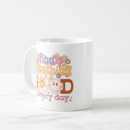 Vind elke dag iets goeds koffiemok (Voorkant links)