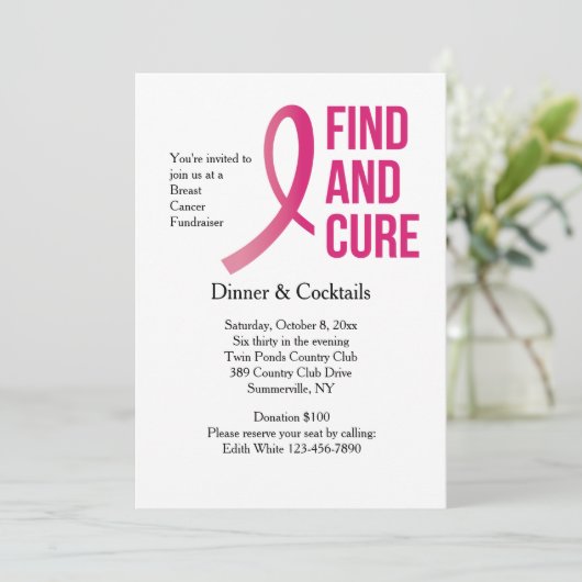 Vind en bevestig de Uitnodiging van de Fundraiser  (Staand voorkant)