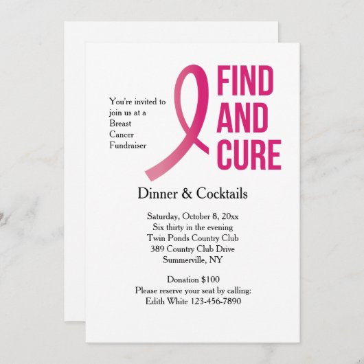 Vind en bevestig de Uitnodiging van de Fundraiser (Voorkant / Achterkant)