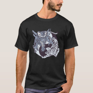 Vind Evenwicht Yin Yang Positieve Vibes Yoga Motiv T-shirt