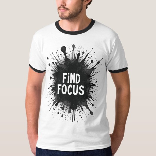 Vind focus - Ink Splash Motivatie T-shirt (Voorkant)