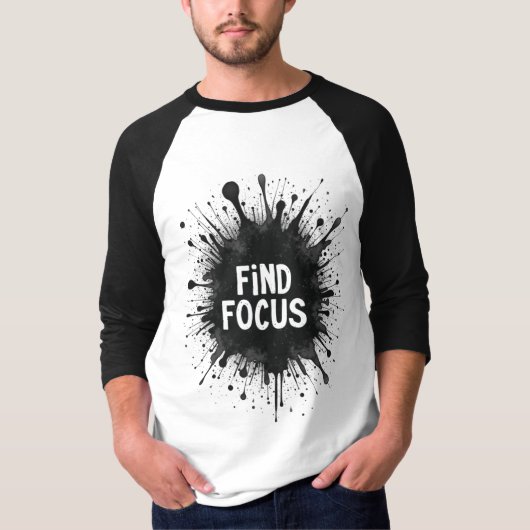 Vind focus - Ink Splash Motivatie T-shirt (Voorkant)