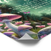 Vind fopspeen betoverde paddenstoelen Baby shower Poster (Hoek)