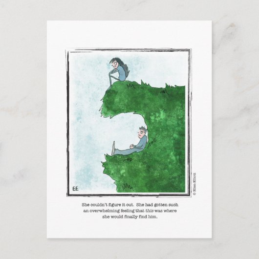 VIND HEM cartoon door Ellen Elliott Briefkaart (Voorkant)