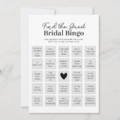 Vind het Bruidsdouche Bingo Spelkaart voor de Gast Kaart (Voorkant)
