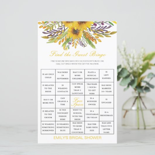 Vind het Game van de Shower van Bingo van de Gast  (Staand voorkant)