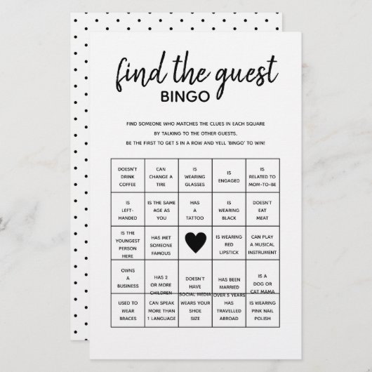 Vind het Game van het Baby shower van de Gast mini (Voorkant / Achterkant)