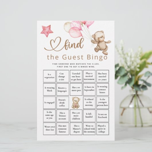 Vind het Game van het Baby shower van het Beer van (Staand voorkant)