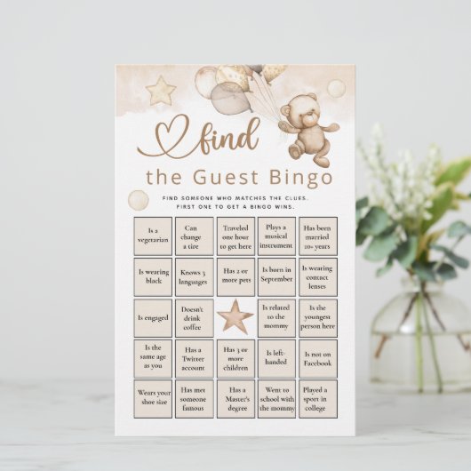 Vind het Game van het Baby shower van het Beer van (Staand voorkant)