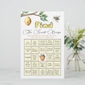 Vind het Gast Bingo Baby Bee Baby shower Game (Staand voorkant)