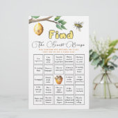 Vind het Gast Bingo Baby Bee Baby shower Game (Staand voorkant)
