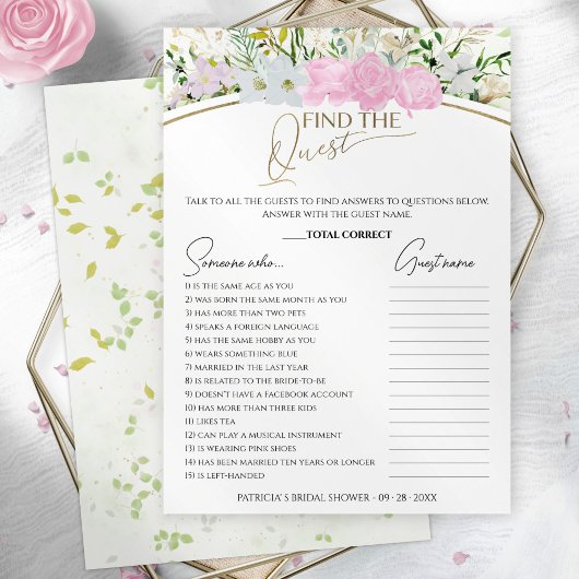 Vind het Gastenspel Wildflower Vrijgezellenfeest k Kaart