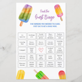 Vind het Guest Bingo Game Zomer Baby shower