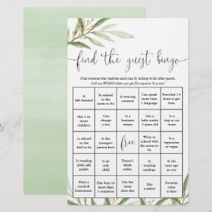 Vind het leuk baby shower spel met gastenbingo